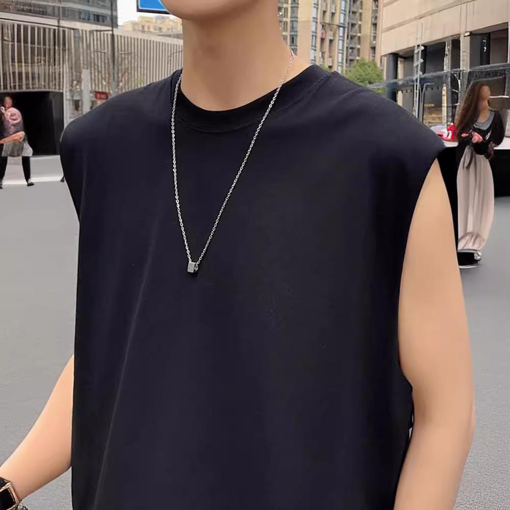 Men's Trendy Korean Solid Color Sleeveless T-Shirt Vest