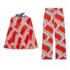 Retro Bowknot Decoration Print Shirts 2183051 Comfortable Print Pajamas Style Pants 2183052