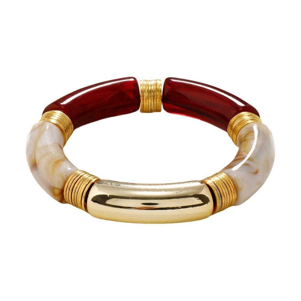 Bohemian Chunky Bracelets Geometric Retro Hand Ring Exaggerated Resin Bangles  Girls Gift