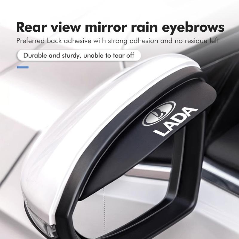 For Lada 2Pcs Car Rearview Mirror Rain Eyebrow PVC Rearview Mirror Rain Snow Blocker Largus Priora Vesta Niva Samara Kalina Xray SS14