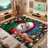 Christmas Theme Soft Crystal Velvet Rug Custom Name & Text Print Non Slip Floor Rug for Bedroom Living Room