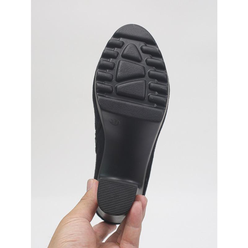 High Heeled Booties Plus Size 2025 Winter New Round Toe Vintage Side Zipper Fashion Boots for Women