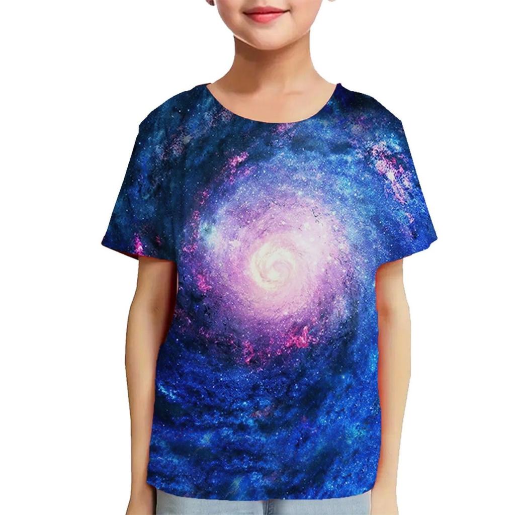 Fashion Children T-Shirts 3D Print Colorful Pattern Round Neck T-Shirts Casual Short Sleeve Tops Kids Tees Clothing