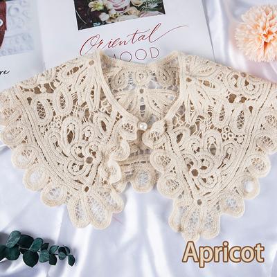 Szal O-Neck Doll Koszula z fałszywym kołnierzem Kobiety Hollow Crochet Lace Odpinany kołnierz