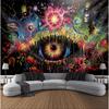 VIKAMA Psychedelic Cosmic Eye Tapestry Cyberpunk Design Suitable For Edgy Decor Bedroom Wall Styling and Photo Backdrops