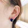 Purple Gold Square Purple Stone Earrings, High-End Elegant Earrings, Rose Gold-Plated Ear Jewelry.