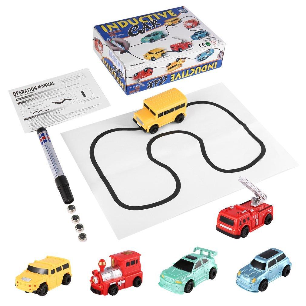 Road Pen Magic Inductive Car Toy Train Tank Draw Lines Playing Gift Children