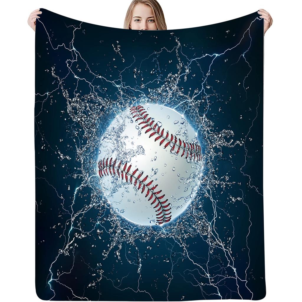 Blanket Softball Baseball in Grey Throw Blanket Ultra Soft Velvet Blanket Lightweight Bed Blanket Quilt Durable Home Decor