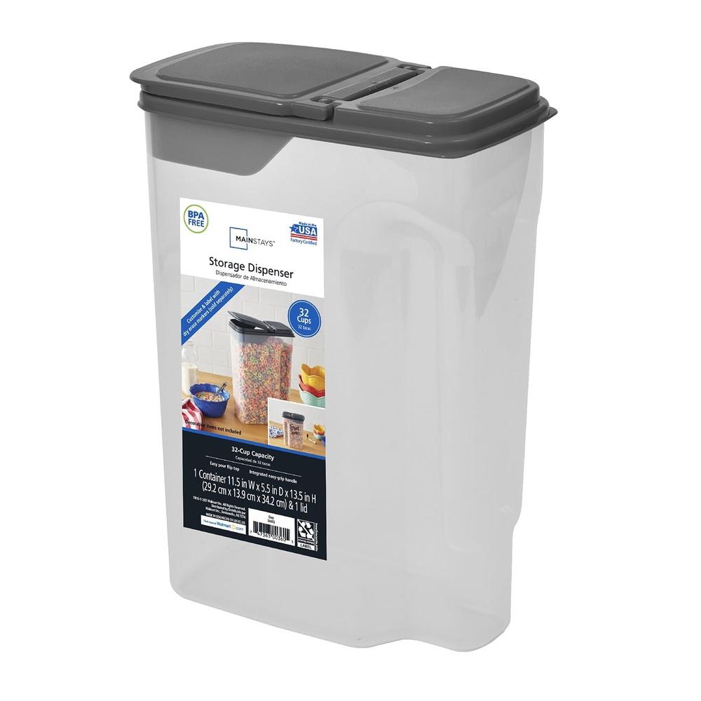 

Clear Plastic Cereal Dispenser 32 Cups Food Storage Container with Lid Space Saving Design Easy Visibility Ideal Snacks United States