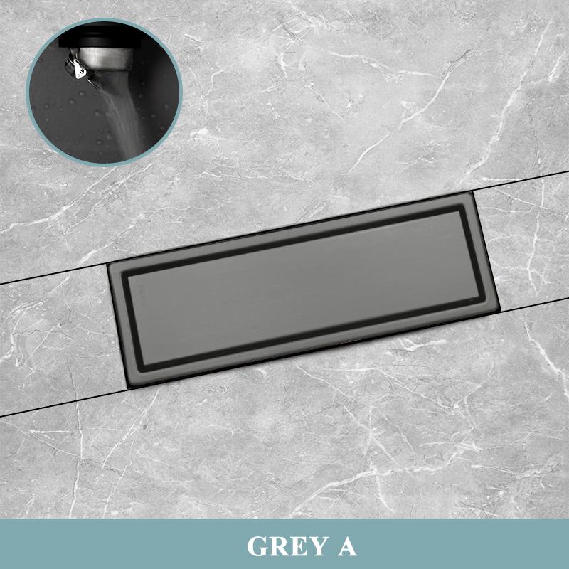Brushed Rose Gold Floor Drain SUS304 Floor Conceal Drain 30CM/60CM Long Drainage Channel Drain for Hotel Bathroom Kitchen Floor