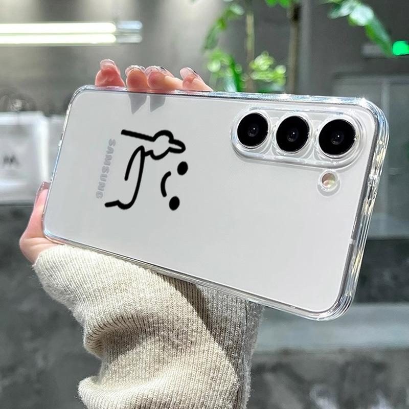 Funny Matchstick Men Phone Case For For Samsung Galaxy S24 S22 S23 Ultra Plus Cover S22+ S24+ S23+ Match Man Clear Shell Fundas