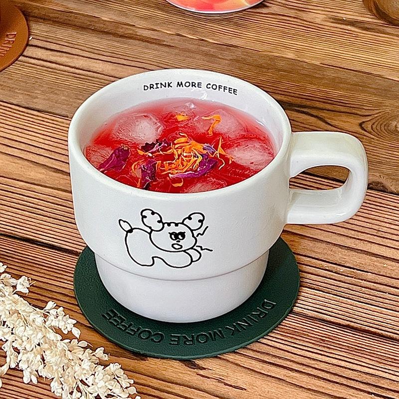 

Cute Puppy Ceramic Cup Breakfast Milk Cup Couple Coffee Cup Gift Water Cup 270ml