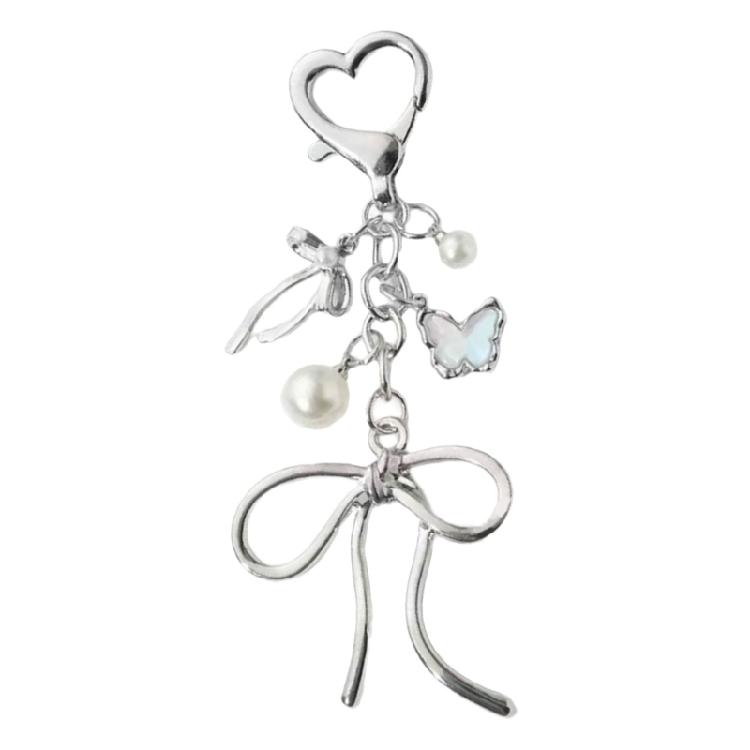 Fashion Bowknot Keychain Multifuntional Charm Key Holder Elegant Bag Pendant Suitable for Keys Bags and Phone Decorating