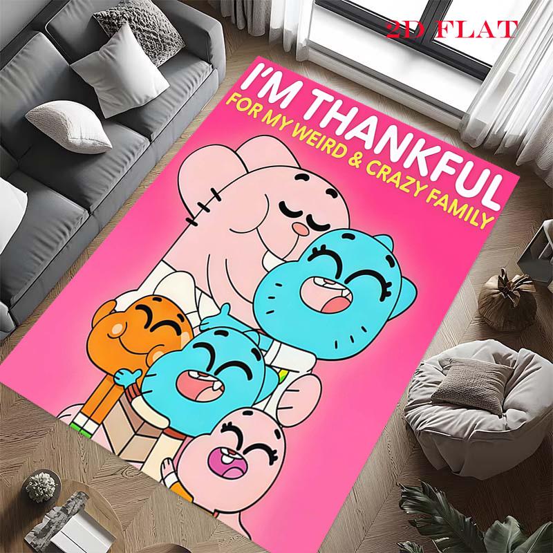 Gumball Kobercový kobereček do obývacího pokoje, ložnice, domácí dekorace pohovky, protiskluzová podložka na hraní pro děti
