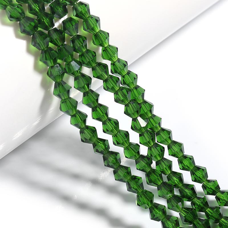 Apx 95pcs/Strand 4mm Shiny Crystal Beads Bicone Beads Faceted Glass Beads Loose Spacer Beads for Bracelet DIY Jewelry Making