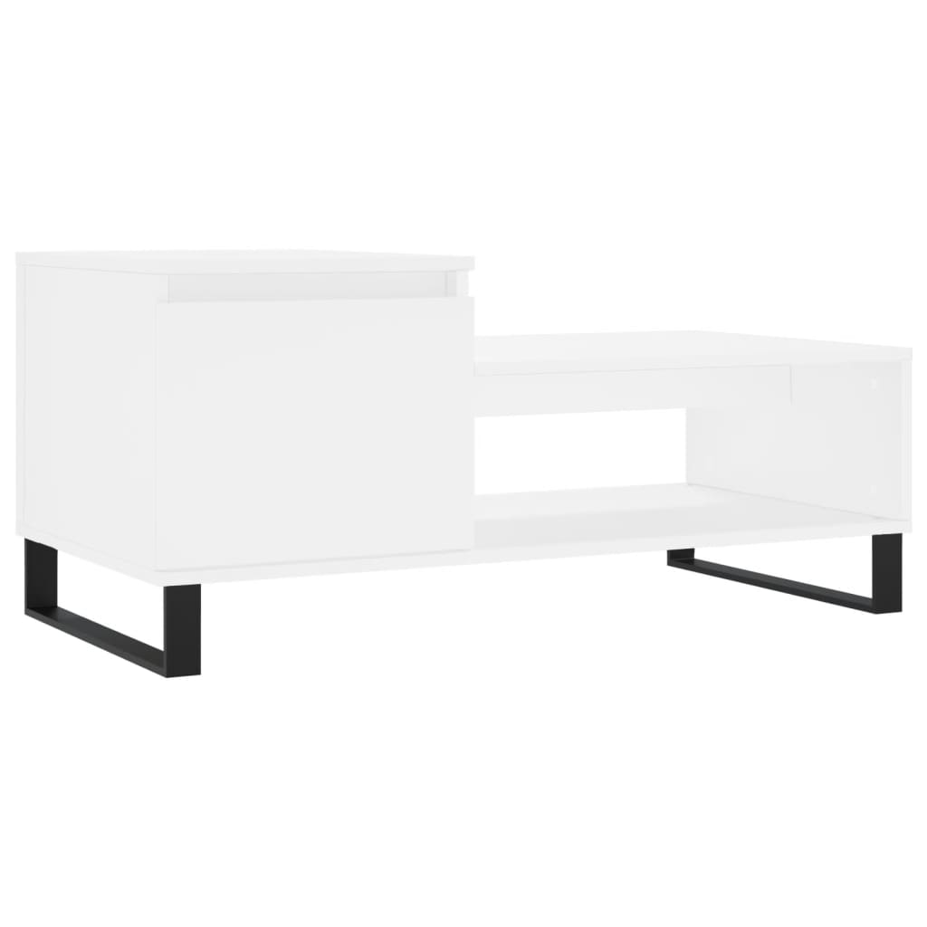  Coffee Table, White 100x50x45 Cm, Wood-based Material