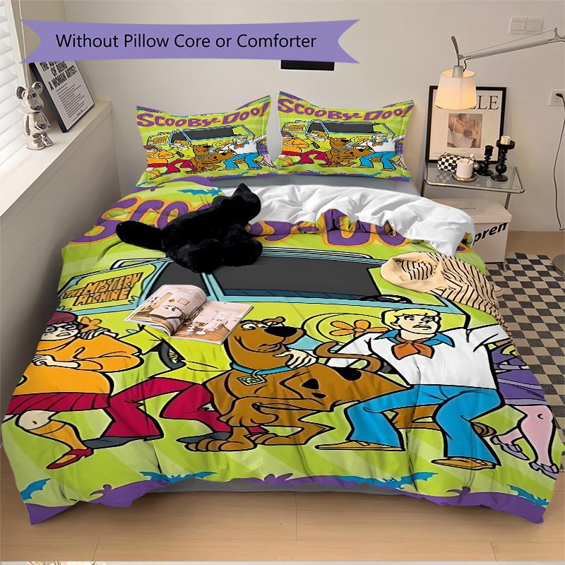 3pcs Scooby-Doo Duvet Cover Set - Machine Washable, Includes 1 Duvet Cover and 2 Pillowcases, No Core Included yy251022242