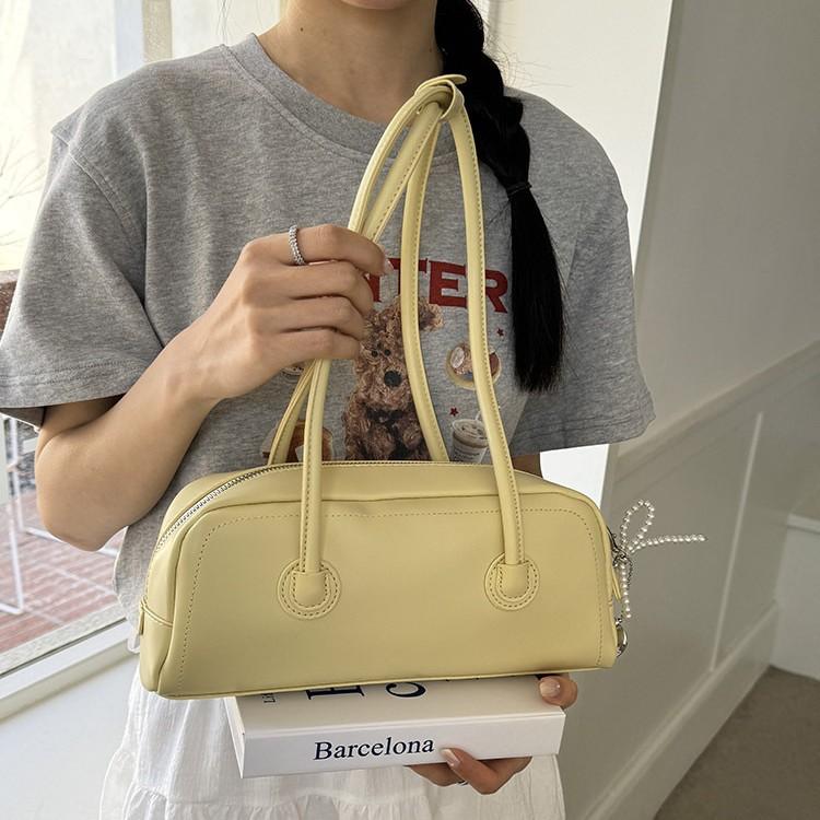 Korean Version Niche Design Women's Bag 2025 New Baguette Bag Simple and Versatile Shoulder Underarm Bag Boston Bag