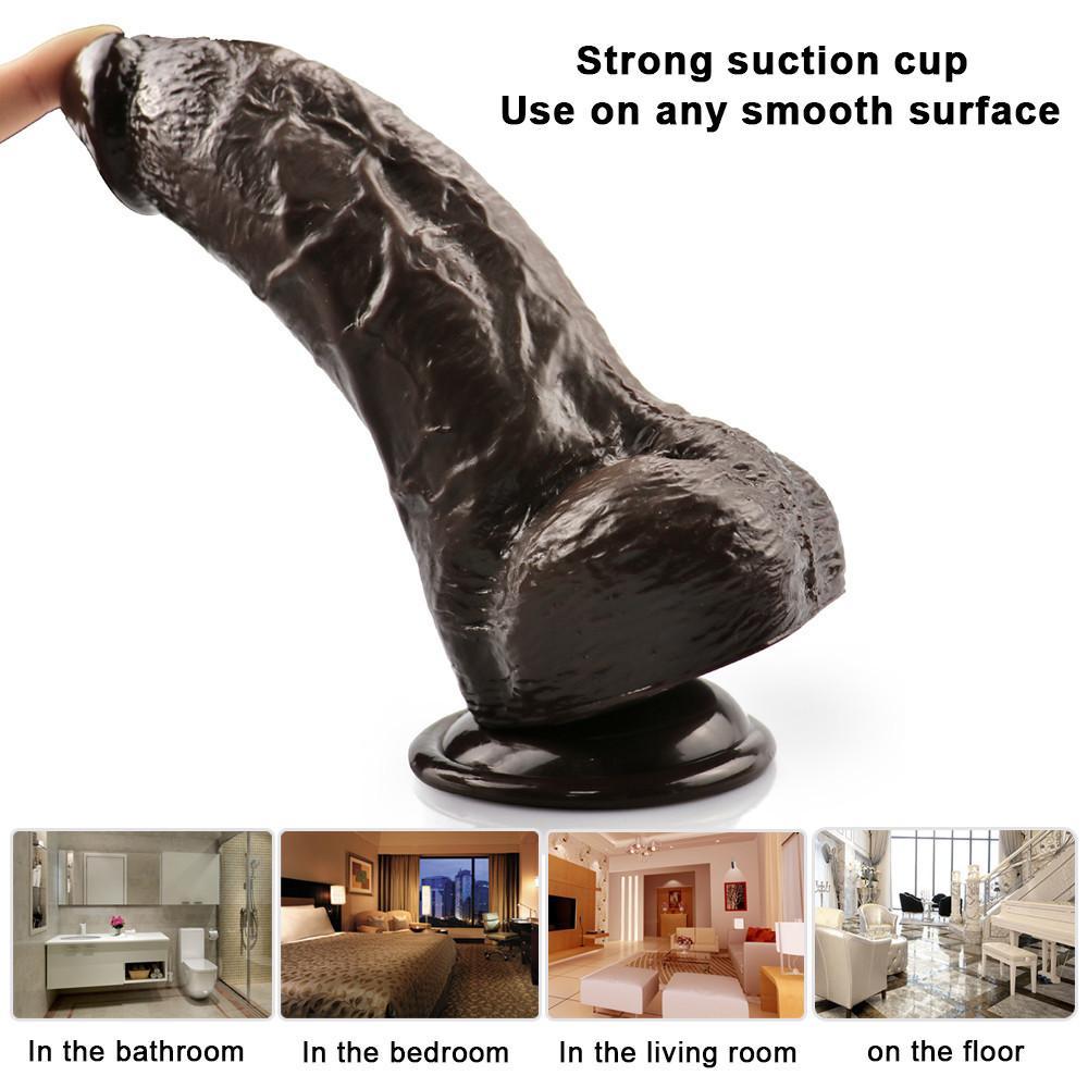 Enormous Female G-spot Masturbator Dildo Realistic Fake Sucker Phallus Simulated for Lesbian Anal Sex Toys Dildos
