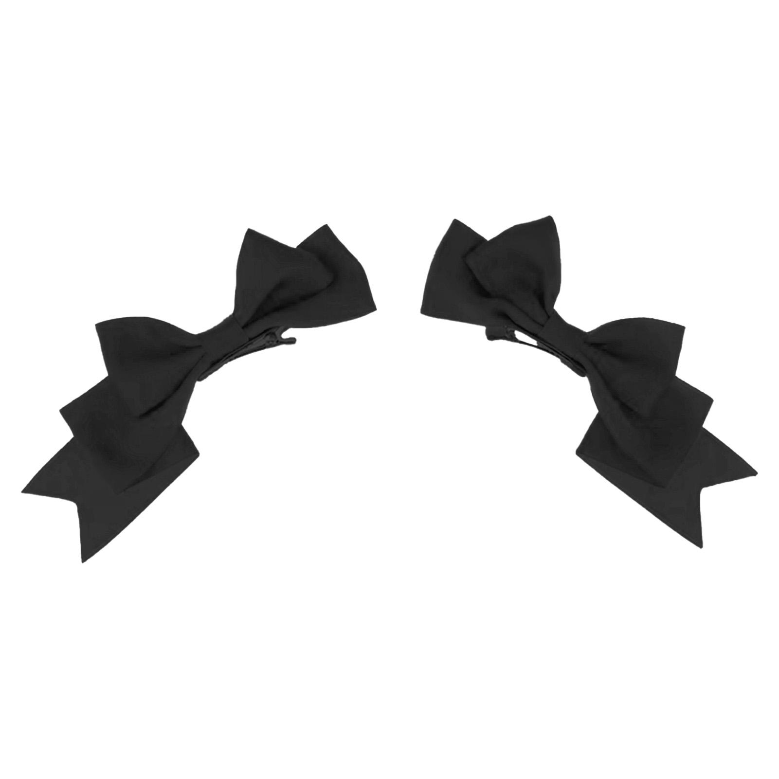 

Набор из 2 шт. Заколки для волос с бантом Милые тканевые заколки-банты Аксессуары для волос в стиле Лолита JK Униформа Модные заколки для волос для девочек Заколки-уточки чёрный