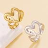 Stainless Steel Heart Rings: Sweet Academy Style for Best Friends - Large & Small Heart Shapes