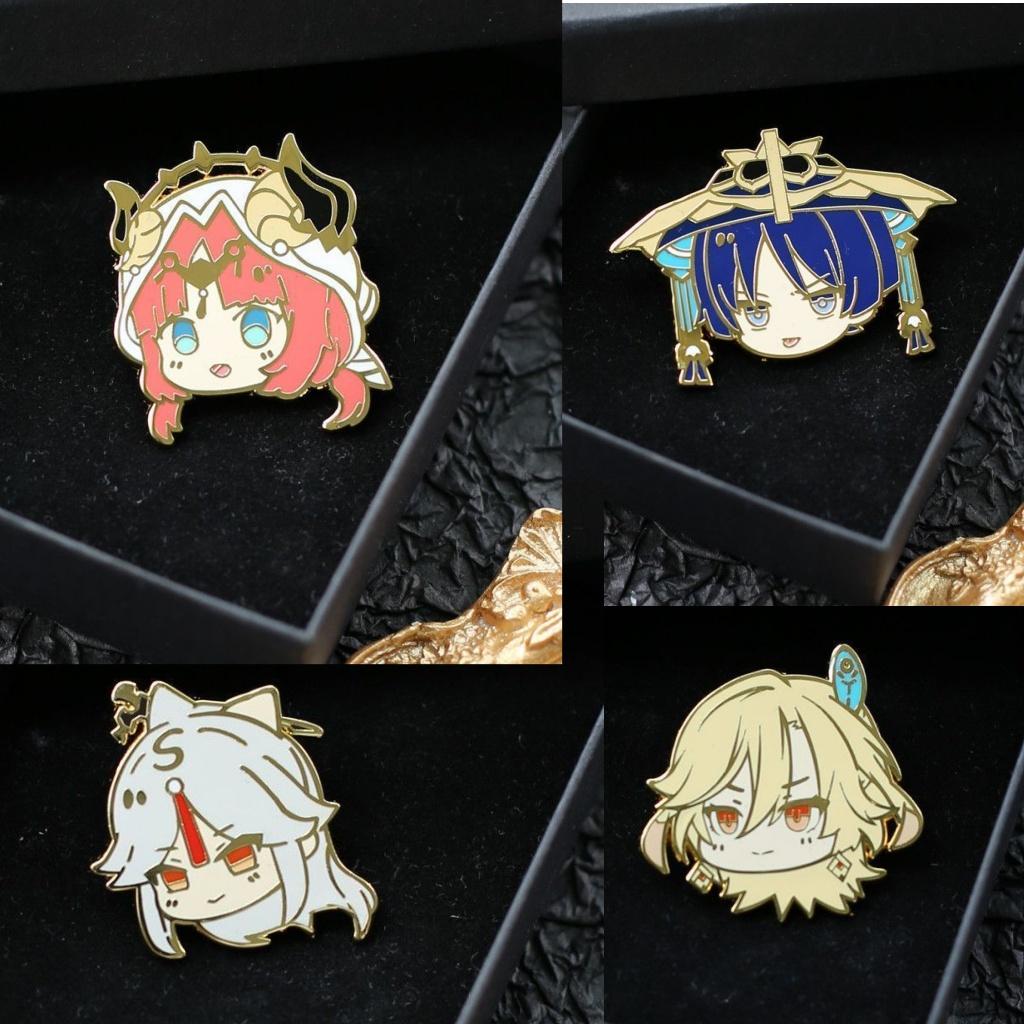 Genshin Impact Peripheral Two-dimensional Wanderer Ningguang Nilukawei Anime Character Fan Metal Badge Brooch School Bag Pendant