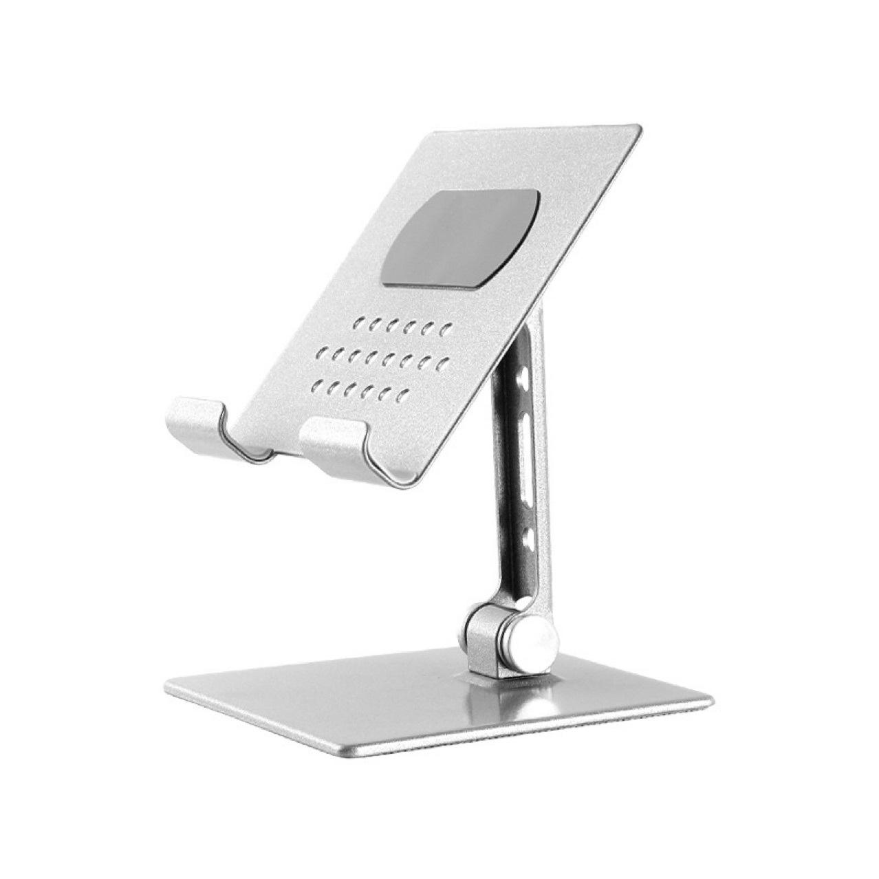 A710 Foldable Metal Holder: Phone, Tablet & Computer Desktop Stand серебряный