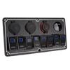 8 Gang Rocker Switch Panel 12 to 24V 2 Blue LEDs with DIY Sticker 5 Pin Waterproof for Cars RVs Yachts Ships