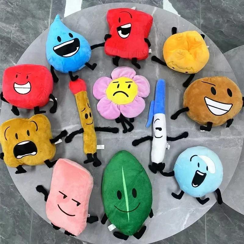 Battle for Dream Island Plysjleker BFDI Plysjdukker Anime Leaf Fire Flower Waterdrop Bubble Fylt Figur Barn Peluche Gaver
