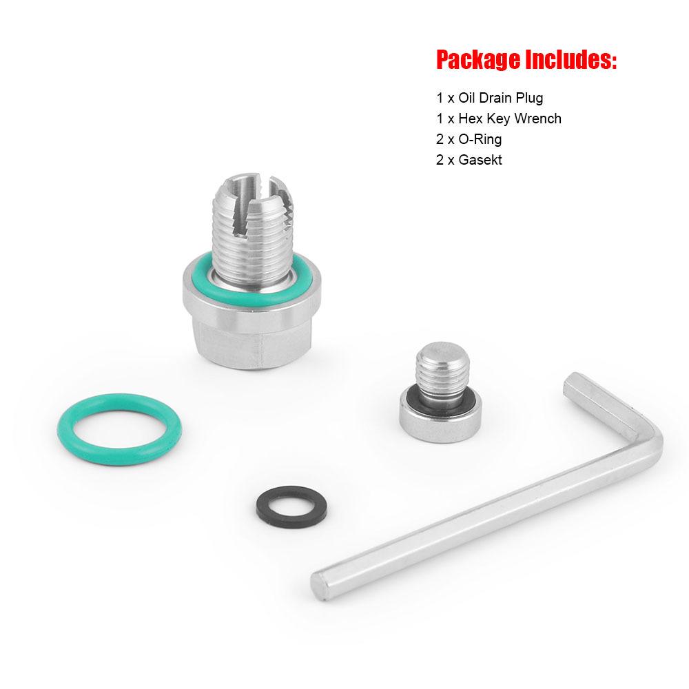 Oversized piggyback olieaftapplug, Zelfborende oliecarterdraad reparatieset van roestvrij staal