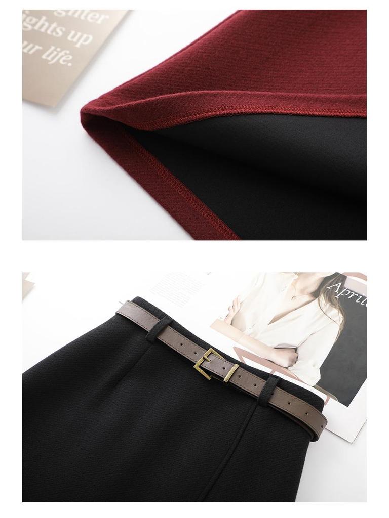 Woolen High-Waist A-Line Midi Skirt for Women - Winter 2025 Collection