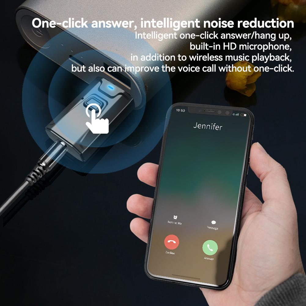 4 In 1 Bluetooth 5.1 Transmitter Receiver Adapter with 3.5mm AUX for TV PC Headphones Home Stereo Car HIFI Audio