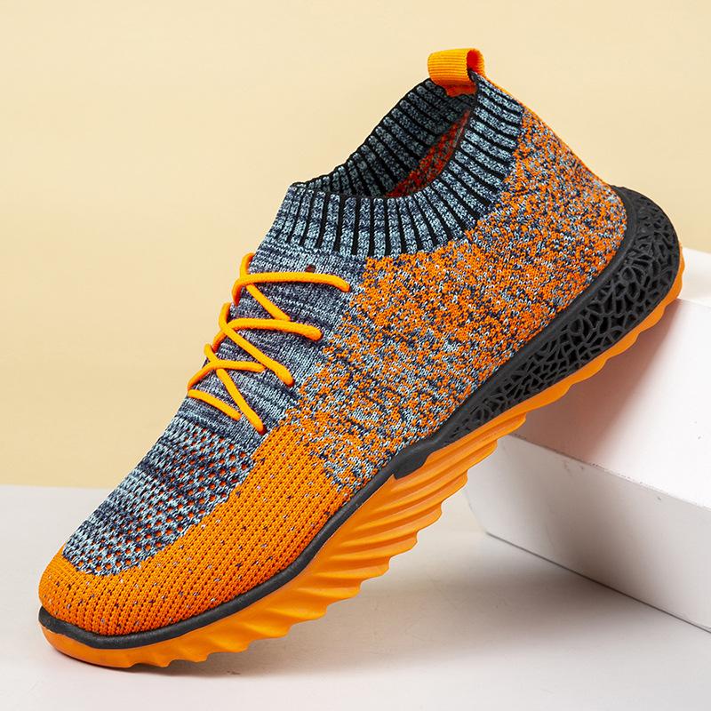 

Spring and summer fly-woven men s shoes breathable and comfortable shoes men s light one-pedal running shoes fashionable large-size casual shoes 45