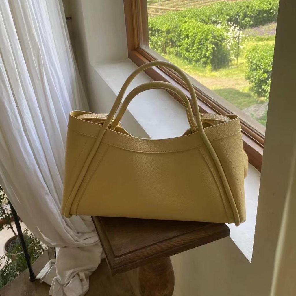 2024 Fashion Lychee Grain Vegetable Basket Handbag: Versatile Retro Shoulder and Crossbody Commuter Bag for Women