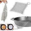 Stainless Steel Chainmail Cast Iron Cleaner - Durable, Non-Scratch Kitchen Tool