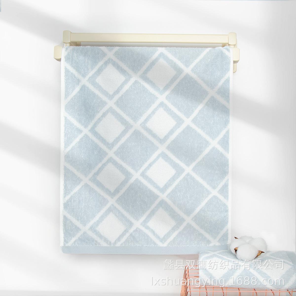 

Корейское вафельное полотенце из чистого хлопка, влаговпитывающее крашеное переплетение, домашнее полотенце для лица, хлопковое полотенце для лица 34*72 светло-синий