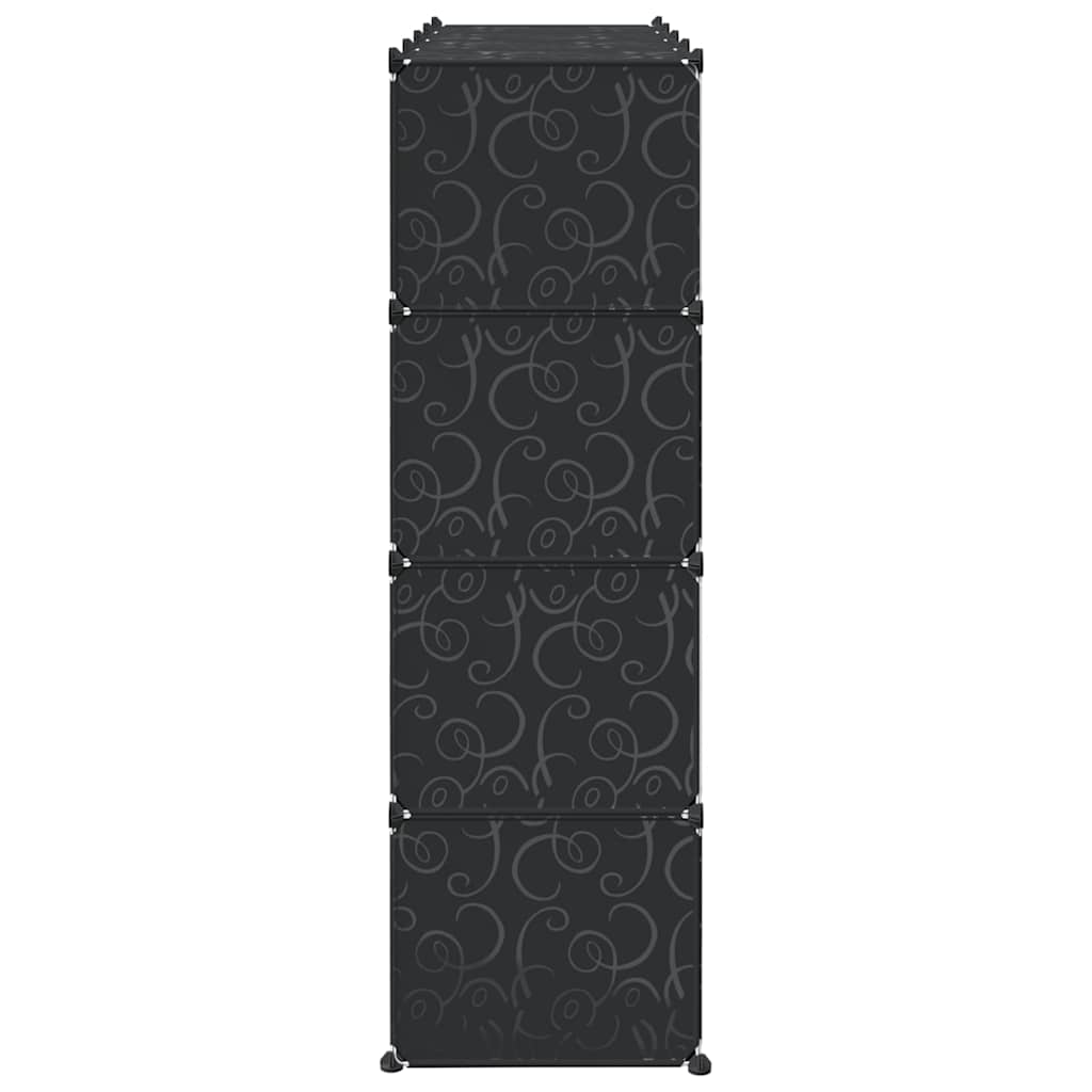 Vidaxl Cube Shelving Unit with 16 Compartments and Hanging Rods, PP
