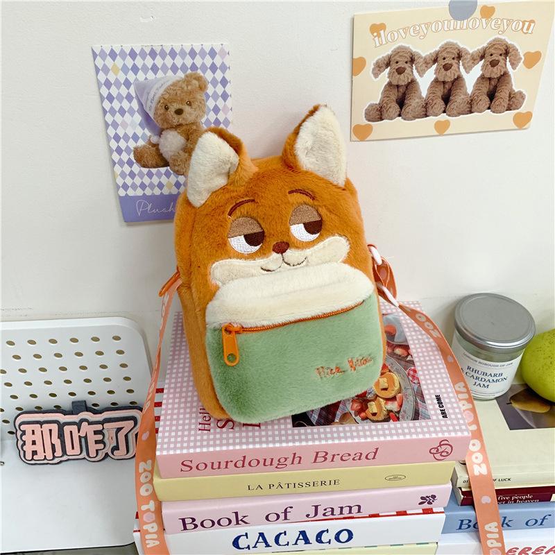 Zootopia Trendy Versatile Crossbody Bag, Cute Plush Backpack 0156 CLE