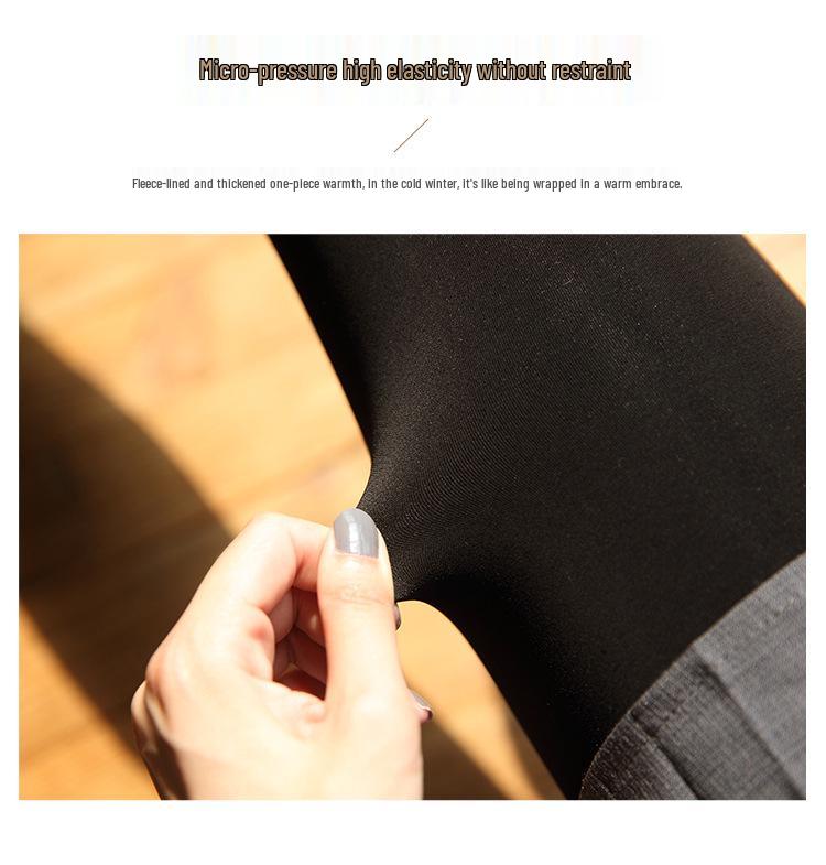 2025 Plus Size Women's Fleece-Lined Winter Leggings - Black Warm Non-Dropping Crotch Pants