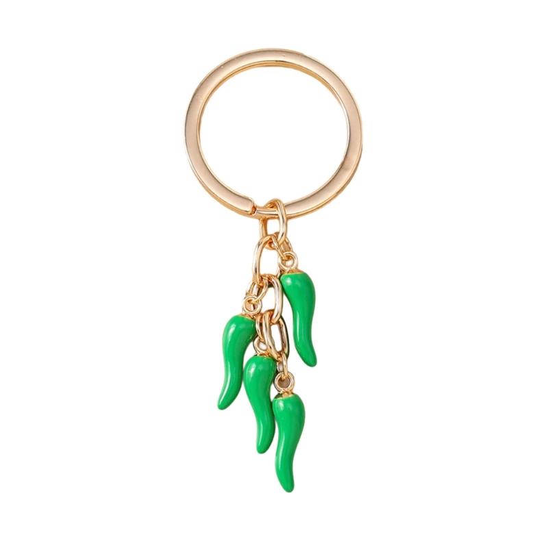 Fun Mini Chili Keyring Stylish Decorative Zinc Alloy Keychain Hanging Ornament For Keys Purses Gift