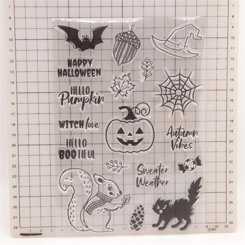 Halloween Clear Stamp Metal Cutting Dies Set for DIY Craft Making Embossing Photo Album Scrapbooking Home Decoration