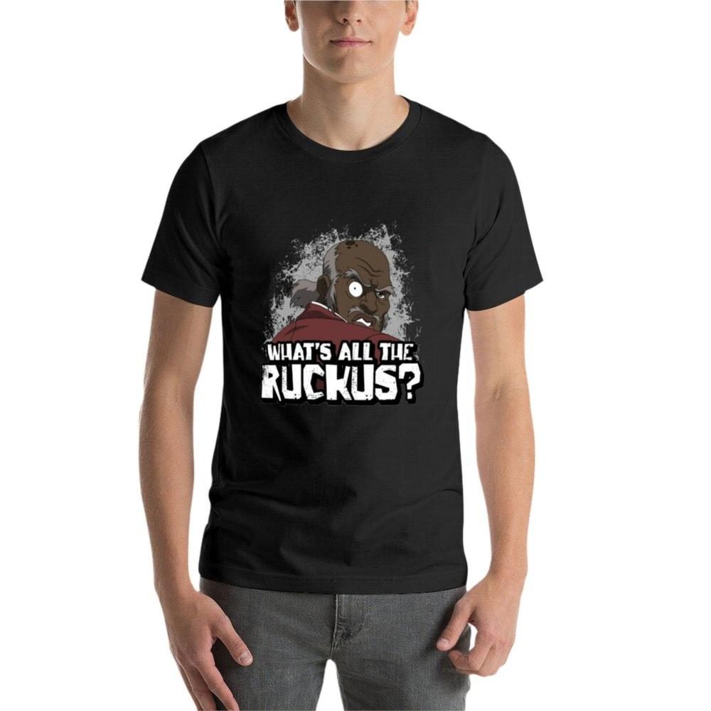 Whats all the Ruckus quote The Freeman from The boondocks sitcom Tshirt Blouse plus size tops Mens cotton tshirt