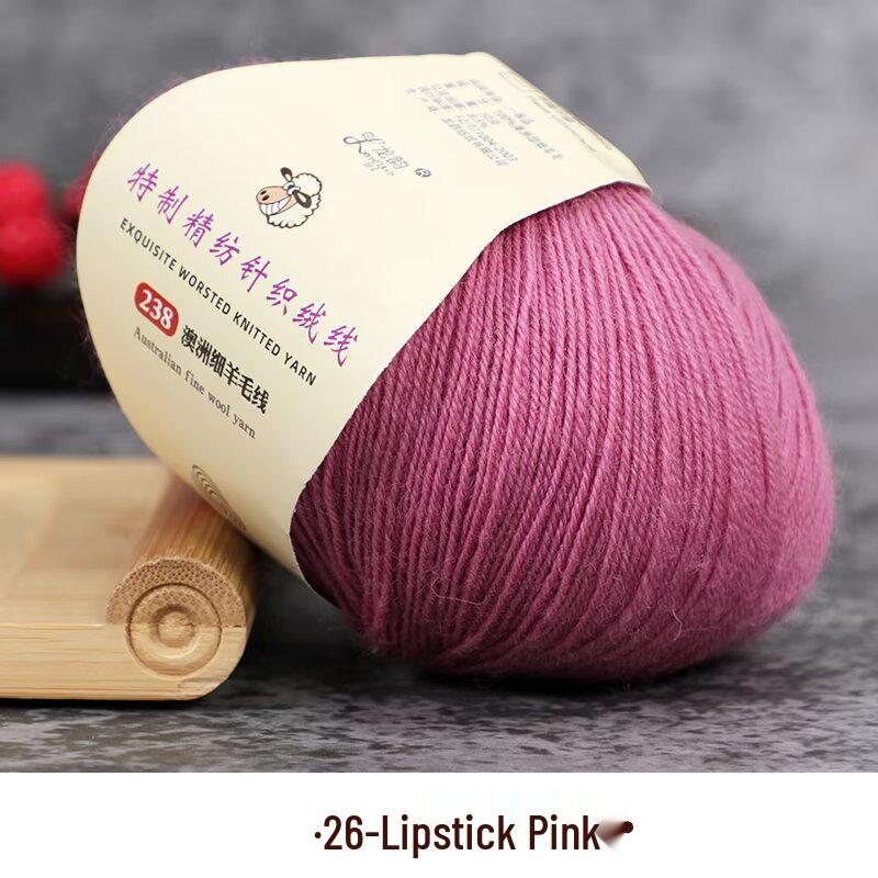 Fine Australian Wool Yarn for Hand-Knitted Sweaters, Hats, and Scarves
