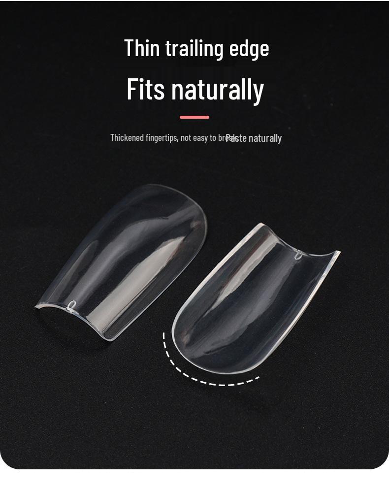 Dwustronne Ultracienkie Bezszwowe Końcówki do Paznokci Przedłużanych - 500 Sztuk, Francuski Ballet Kropelka Wodna Owalny Styl