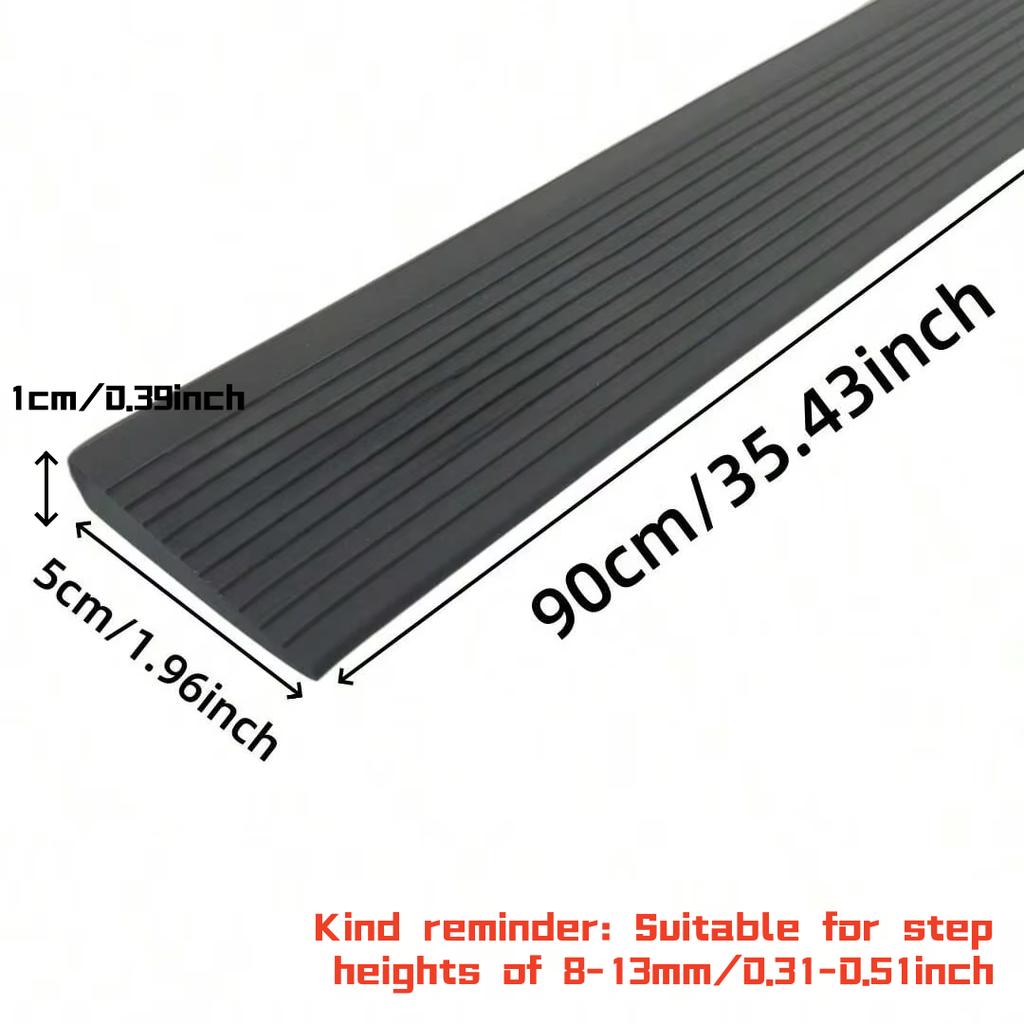 1PC 0.9mx5cm Multi-Purpose Ramp Mat Door Threshold Ramp- Self-Adhesive, Durable, Non-Slip, Suitable for Robotic Vacuums
