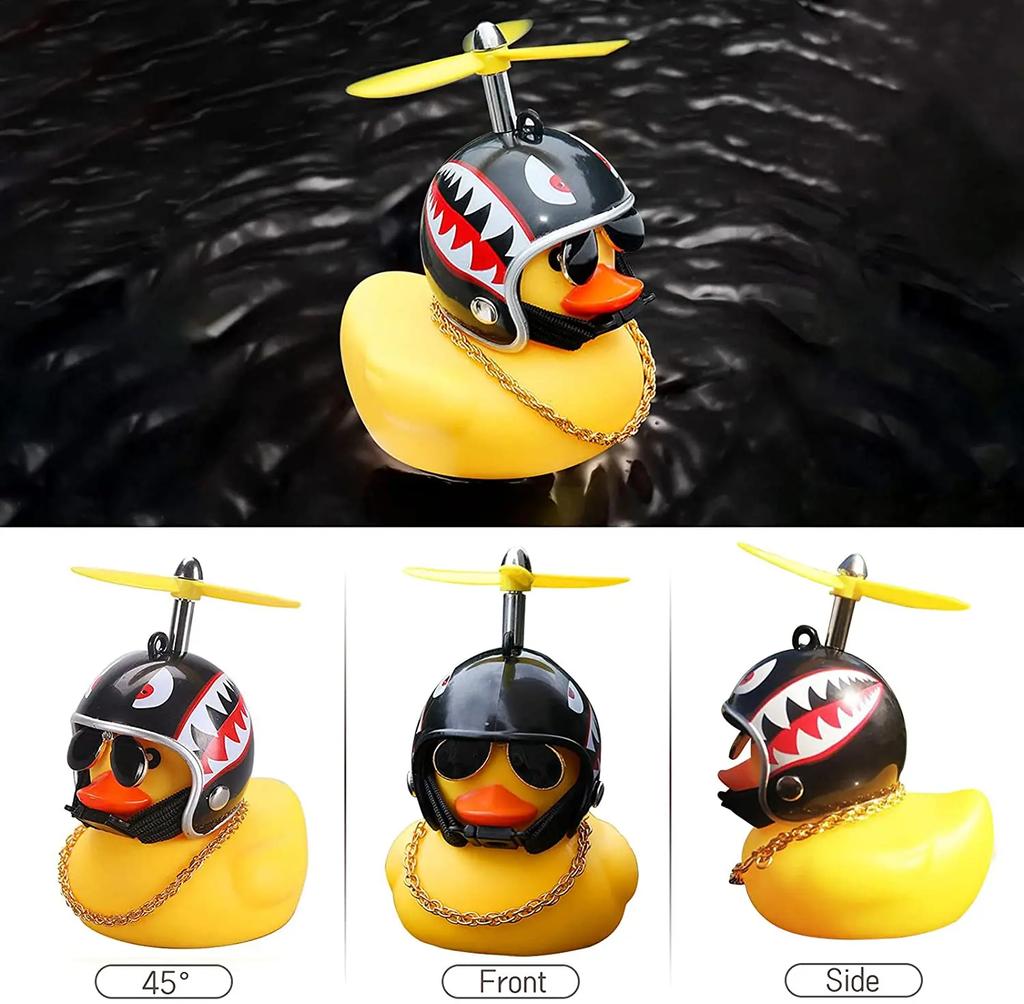Motor Accessories Little Yellow Duck With Helmet For Bike Lights Auto Car Accessories Duck In The Car Car Interior Decoration Ca