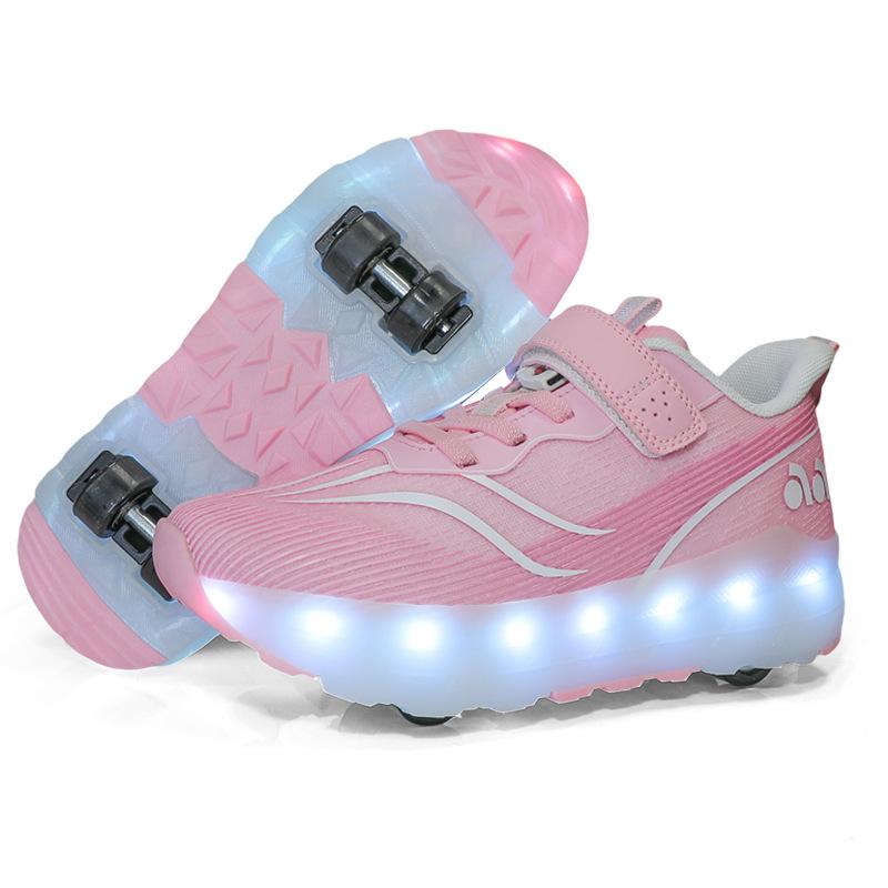 Nové 2025 přímý prodej chlapecké a dívčí zatahovací boty na kolečkách dvoukolečkové čtyřkolečkové odnímatelné kolečkové brusle pro dospělé