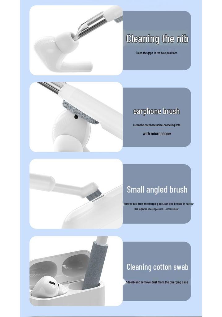 QS22 Multifunctional Cleaning Brush & Leather Wrist Rest for Office Keyboards