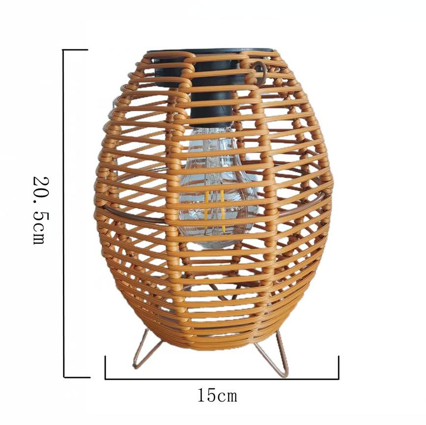 Solar Lamps Handmade Rattan Lanterns Creative Rattan Decoration Waterproof and Rust-proof Courtyard Garden Outdoor Lighting
