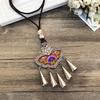 Retro Long Fashion Classical Embroidery Fringed Necklace Temperament Wind Chimes Pendant Miao Sweater Chain Accessories